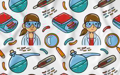 Science Kawaii Doodle Seamless Pattern 02