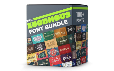 Enormous Fonts Bundle – 100+ jedinečných, kreativních, estetických a úžasných písem