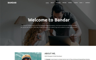 Modèle Html de portefeuille d'une page Bandar
