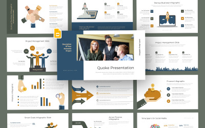 Modelo de slides do Google para infográfico de negócios Quoke