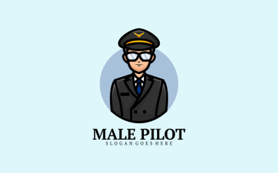 Mužské Pilot Kreslený Logo Styl