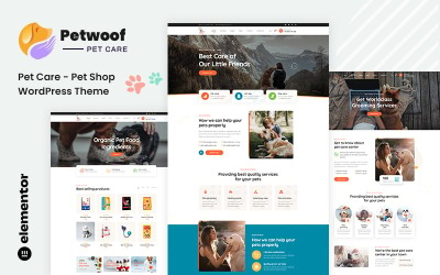 Petwoof - Evcil Hayvan Bakımı ve Evcil Hayvan Mağazası WordPress Teması