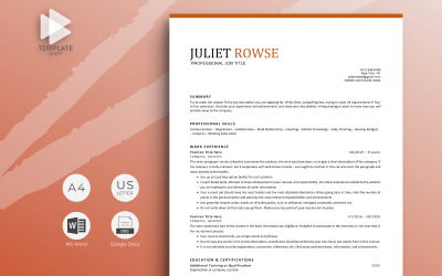 Professioneel cv-sjabloon Juliet Rowse