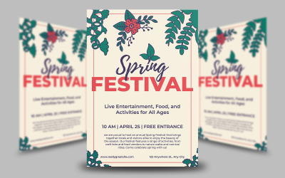 Весняний фестиваль шаблон листівки