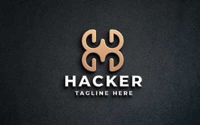 Hacker - H betű logó sablon
