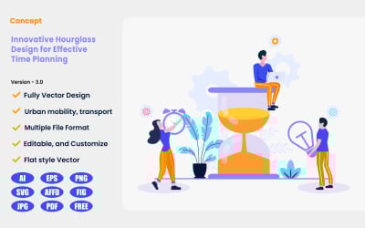 Innovative Hourglass Design for Effective Time Planning Concept