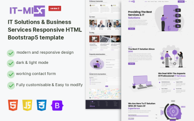 IT-mix | Modèle de page de destination HTML pour solutions informatiques et services aux entreprises