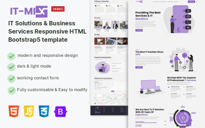 mezcla de TI | Plantilla HTML para página de destino de soluciones de TI y servicios comerciales