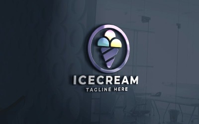 Modèle de logo de crème glacée fraîche