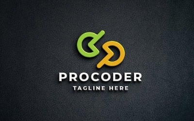 Шаблон логотипа профессионального программиста Coder