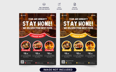 Food menu flyer template for marketing