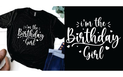 Birthday girl with crown t-shirt design