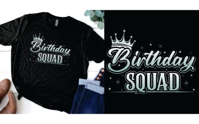 带皇冠 T 恤设计的生日小队