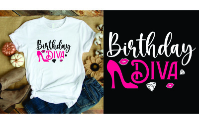 Design de camisa de diva de aniversário