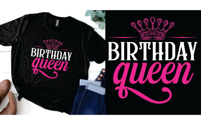Design de rainha de aniversário para camiseta com coroa