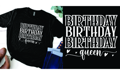 Design de rainha de aniversário para camiseta