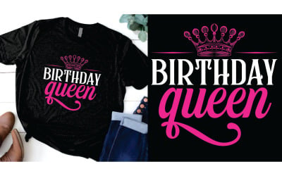 Дизайн королевы дня рождения для футболки с короной