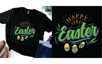 复活节快乐与鸡蛋 T 恤设计