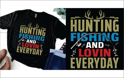 Повсякденна футболка Hunting fishing and lovin
