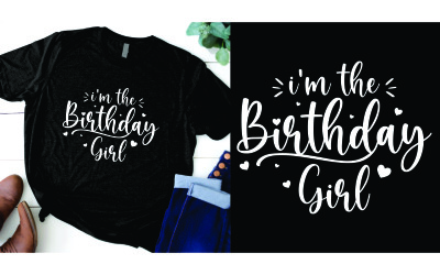 Ragazza di compleanno con design t-shirt corona