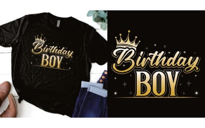 Ragazzo di compleanno con il design della maglietta della corona
