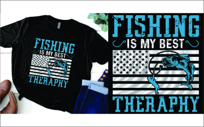 Fiske är min bästa terapi-t-shirt
