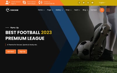 Hakam - Plantilla para sitio web de clubes de fútbol y deportes