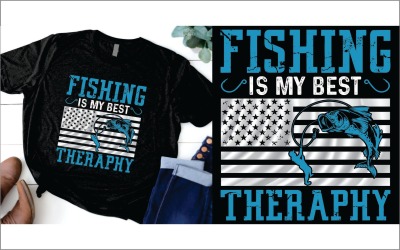 La pesca es mi mejor camiseta de terapia.