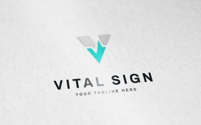 Letter V Logo Vital Sign Logo Pulse Logo