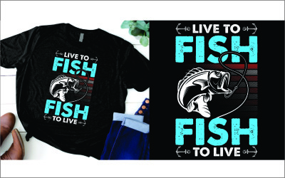 Lev för att fiska och fiska för att leva t-shirt