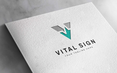 Logotipo de la letra V Logotipo de signos vitales Logotipo de pulso