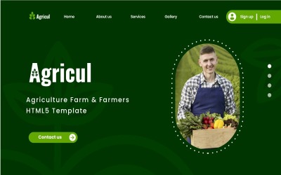 农业 - 农业农场和农民 HTML5 模板