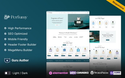 Perfumy – парфуми, дезодоранти та аромати Адаптивна тема WooCommerce Elementor