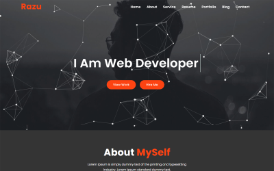 Razu Minimal Portfolio Landing Page Template