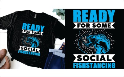 Redo för lite social Fishstancing Rolig fiskegåva-T-shirt