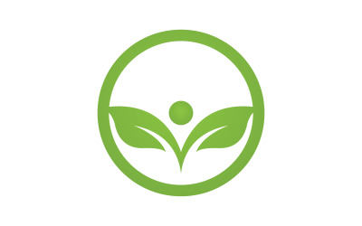 Logotipos de árbol verde hoja ecología decoración hoja v30