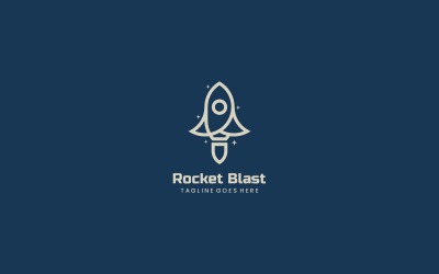 Rocket Blast Line Art-logotyp