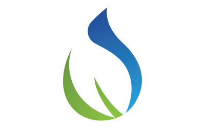 Gota de agua y hoja fresca naturaleza ecología energía logo v14
