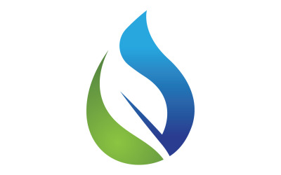 Gota de agua y hoja fresca naturaleza ecología energía logo v15