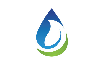 Gota de agua y hoja fresca naturaleza ecología energía logo v1