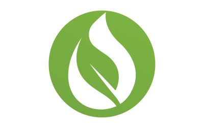 Gota de agua y hoja fresca naturaleza ecología energía logo v39