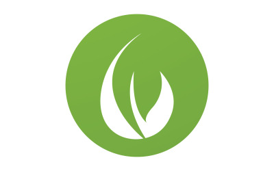 Gota de agua y hoja fresca naturaleza ecología energía logo v40