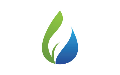 Gota de agua y hoja fresca naturaleza ecología energía logo v4