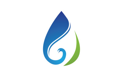 Gota de agua y hoja fresca naturaleza ecología energía logo v5