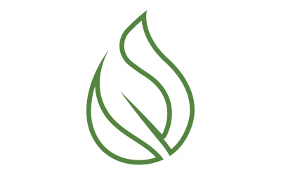 Gota de agua y hoja fresca naturaleza ecología energía logo v63