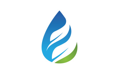Gota de agua y hoja fresca naturaleza ecología energía logo v6