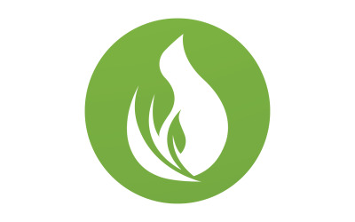 Su damlası ve yaprak taze doğa ekoloji enerji logosu v37