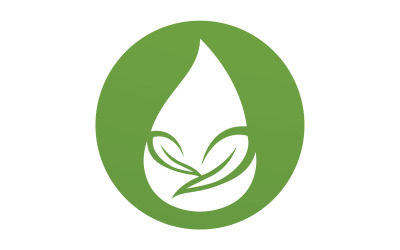 Vízcsepp és levél friss természet ökológia energia logó v47
