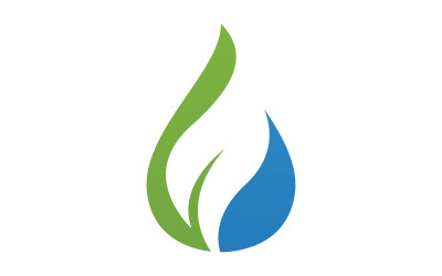 Vodní kapka a list čerstvé přírody ekologie energetické logo v21
