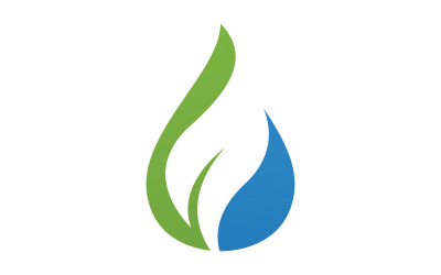 Wassertropfen und Blatt frisch Natur Ökologie Energie Logo v21